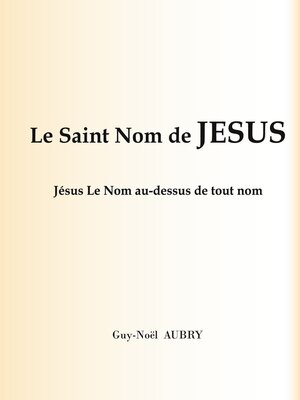 cover image of Le Saint Nom de Jésus